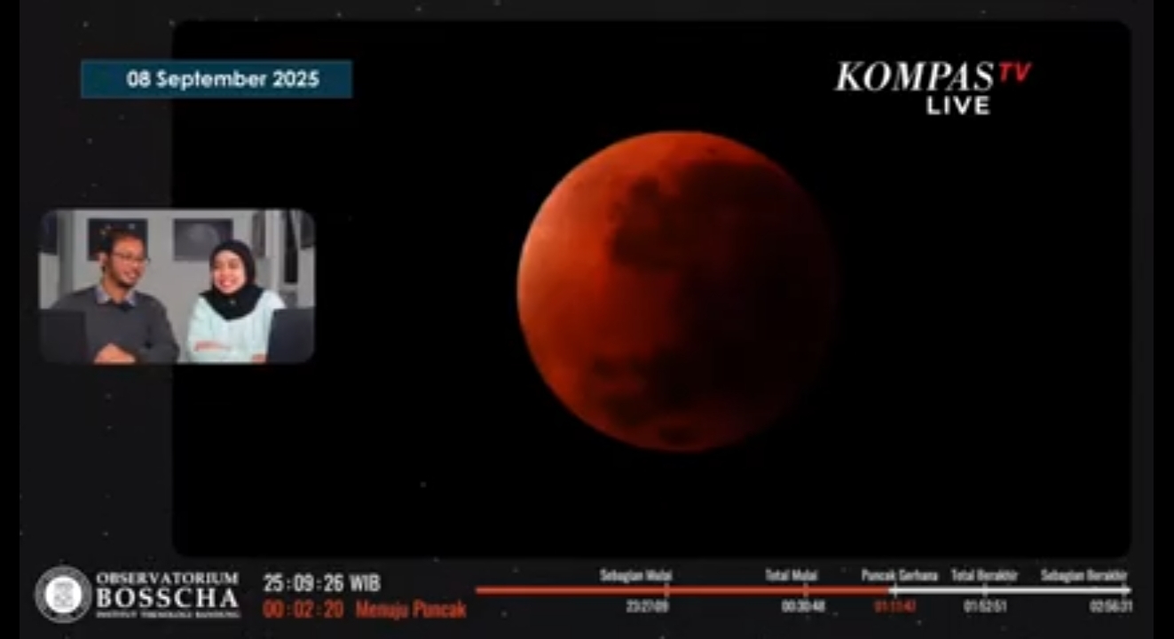 Penampakan BLOOD MOON Di langit Indonesia, Pada Tanggal 7 – 8 September 2025